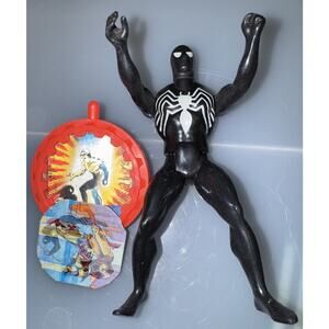 Mattel Secret Wars Black Suit Spider-Man Vintage Action Figure With Shield 1984